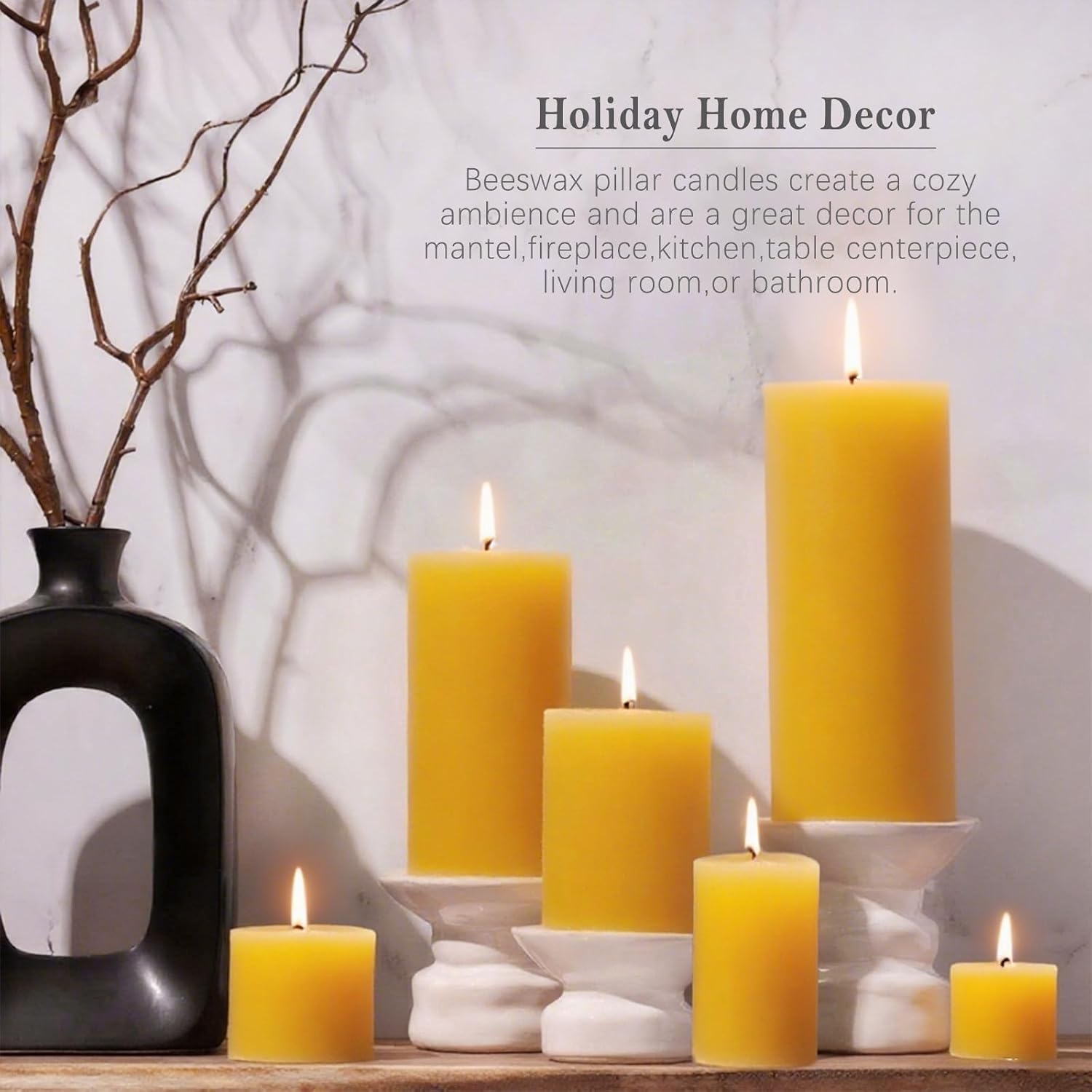 Beeswax Candles Set of 6, Non  - Home Fragrance Non Toxic review and price